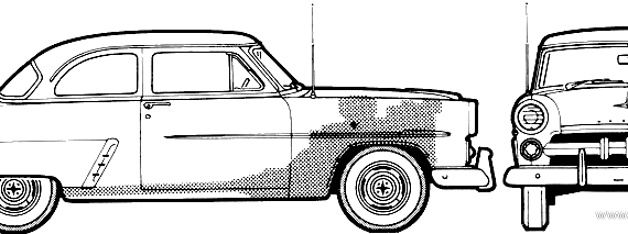 Meteor Customline 2-Door Sedan (1952) - Разные автомобили - чертежи, габариты, рисунки автомобиля