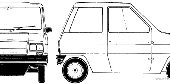 Microcar RJ 49 (1981) - Разные автомобили - чертежи, габариты, рисунки автомобиля