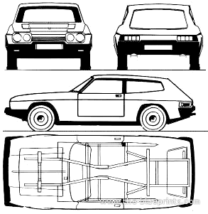 Middlebridge Scimitar GTE (1990) - Разные автомобили - чертежи, габариты, рисунки автомобиля