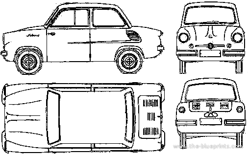 Mikrus MR 300 (1958) - Разные автомобили - чертежи, габариты, рисунки автомобиля