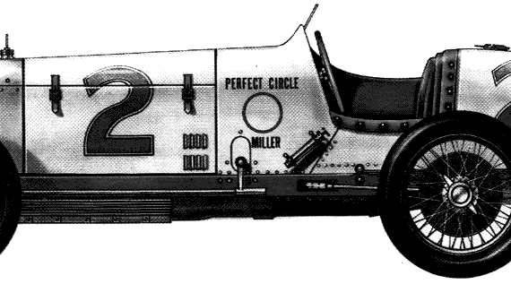 Miller Indy 500 (1927) - Various cars - drawings, dimensions, pictures of the car