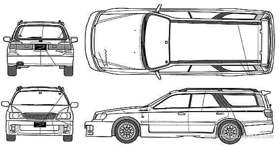 Mines Stagea Autech Version 260RS - Ниссан - чертежи, габариты, рисунки автомобиля