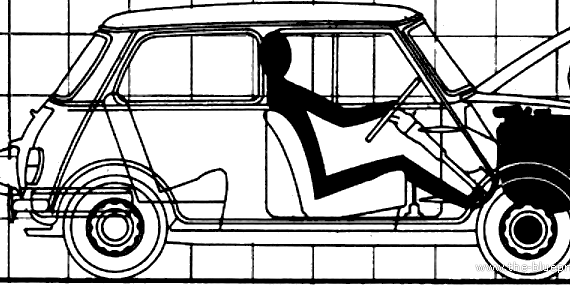 Mini 1000 (1968) - Мини - чертежи, габариты, рисунки автомобиля