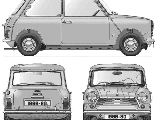 Mini 850 Mk.III (1970) - Мини - чертежи, габариты, рисунки автомобиля