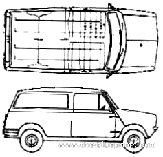 Mini Clubman Estate - Мини - чертежи, габариты, рисунки автомобиля