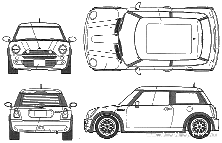Mini Cooper (Italian Job Handsome Rob Model) - Мини - чертежи, габариты, рисунки автомобиля