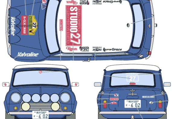 Mini Cooper Rally - Мини - чертежи, габариты, рисунки автомобиля