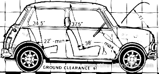 Mini Cooper S (1991) - Мини - чертежи, габариты, рисунки автомобиля