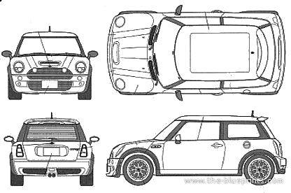 Mini Cooper S Italian Job Stella Bridger Model - Мини - чертежи, габариты, рисунки автомобиля