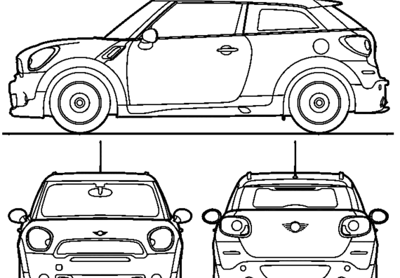 Mini Paceman John Cooper Works (2014) - Мини - чертежи, габариты, рисунки автомобиля