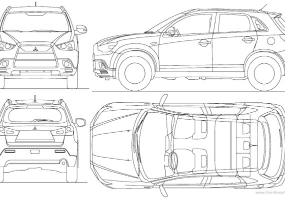 Mitsubishi ASX (2010) - Митцубиси - чертежи, габариты, рисунки автомобиля