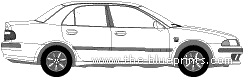 Mitsubishi Carisma (2001) - Митцубиси - чертежи, габариты, рисунки автомобиля