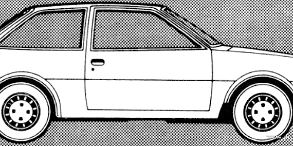 Mitsubishi Colt 3-Door 1400 GLX (1980) - Митцубиси - чертежи, габариты, рисунки автомобиля