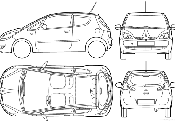 Mitsubishi Colt 3-Door (2005) - Mittsubishi - drawings, dimensions, pictures of the car