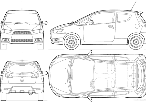 Mitsubishi Colt 3-Door (2010) - Mittsubishi - drawings, dimensions, pictures of the car