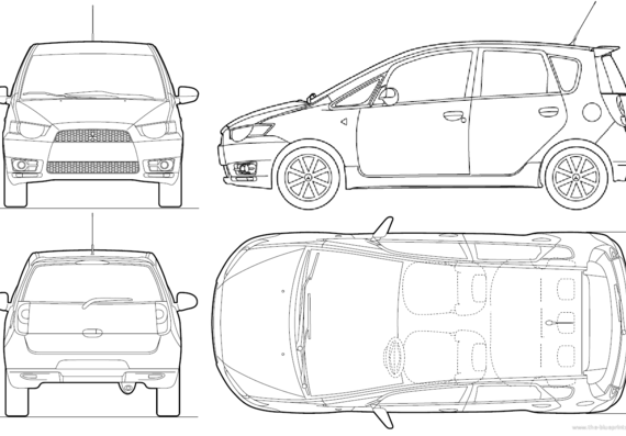 Mitsubishi Colt 5-Door (2010) - Mittsubishi - drawings, dimensions, pictures of the car