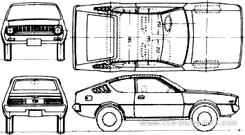Mitsubishi Colt Celeste (1976) - Митцубиси - чертежи, габариты, рисунки автомобиля