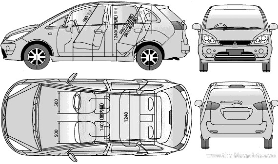 Mitsubishi Colt Plus (2005) - Mittsubishi - drawings, dimensions, pictures of the car