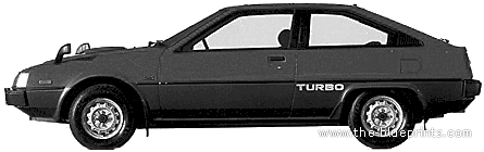 Mitsubishi Cordia (1982) - Митцубиси - чертежи, габариты, рисунки автомобиля