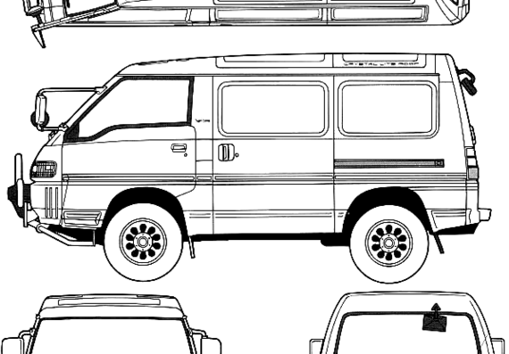 Mitsubishi Delica Star Wagon 4WD Super Exceeded (1992) - Mittsubishi - drawings, dimensions, pictures of the car