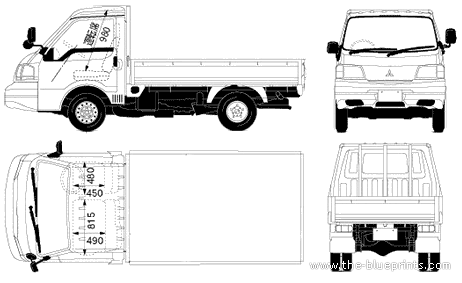 Mitsubishi Delica Truck (2005) - Митцубиси - чертежи, габариты, рисунки автомобиля