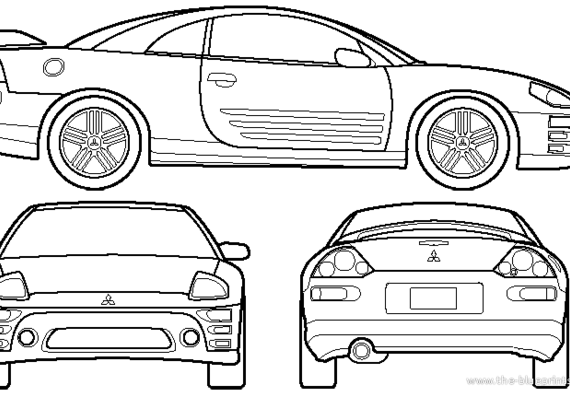Mitsubishi Eclipse (2001) - Митцубиси - чертежи, габариты, рисунки автомобиля