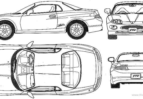Mitsubishi FTO GS (1998) - Митцубиси - чертежи, габариты, рисунки автомобиля