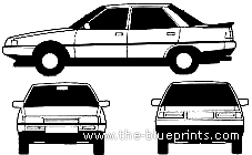 Mitsubishi Galant 2000 Turbo (1984) - Митцубиси - чертежи, габариты, рисунки автомобиля