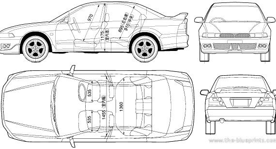 Mitsubishi Galant (2005) - Митцубиси - чертежи, габариты, рисунки автомобиля
