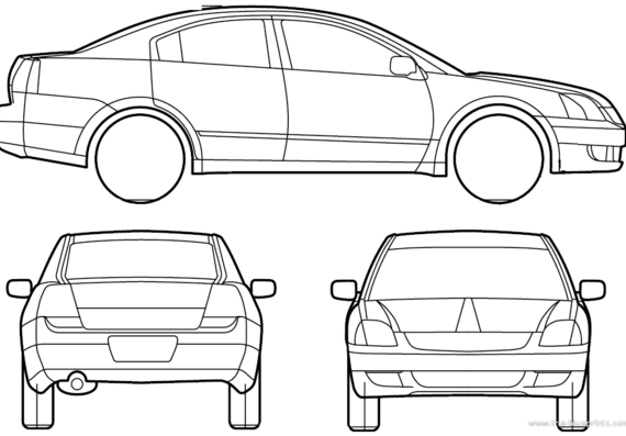 Mitsubishi Galant 380 (2007) - Митцубиси - чертежи, габариты, рисунки автомобиля