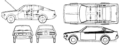 Mitsubishi Galant GTO 2000 (1977) - Митцубиси - чертежи, габариты, рисунки автомобиля