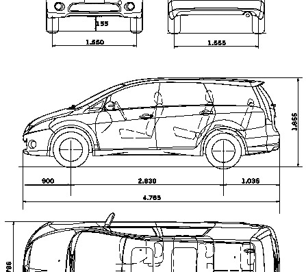 Mitsubishi Grandis - Mittsubishi - drawings, dimensions, pictures of the car