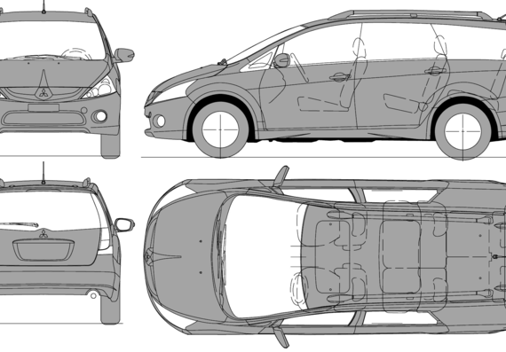 Mitsubishi Grandis (2004) - Mitzubishi - drawings, dimensions, pictures of the car