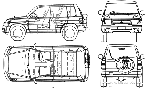 Mitsubishi IO (2005) - Митцубиси - чертежи, габариты, рисунки автомобиля