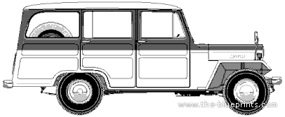 Mitsubishi Jeep J30 Station Wagon - Митцубиси - чертежи, габариты, рисунки автомобиля