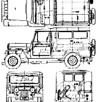 Mitsubishi Jeep J32 - Митцубиси - чертежи, габариты, рисунки автомобиля