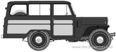 Mitsubishi Jeep J3 Station Wagon - Митцубиси - чертежи, габариты, рисунки автомобиля
