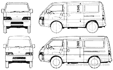 Mitsubishi L300 (2005) - Митцубиси - чертежи, габариты, рисунки автомобиля