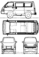 Mitsubishi L300 4x4 (1993) - Митцубиси - чертежи, габариты, рисунки автомобиля