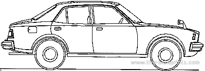 Mitsubishi Lancer (1973) - Митцубиси - чертежи, габариты, рисунки автомобиля