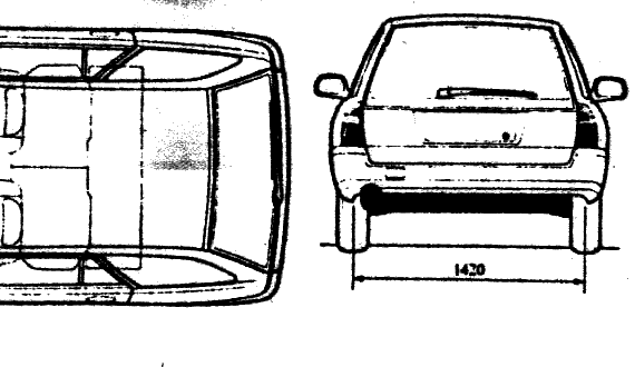 Mitsubishi Lancer (1993) - Митцубиси - чертежи, габариты, рисунки автомобиля