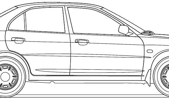 Mitsubishi Lancer (2004) - Митцубиси - чертежи, габариты, рисунки автомобиля