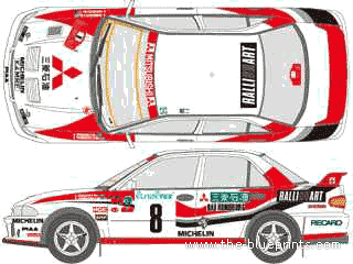 Mitsubishi Lancer EVO (1993) - Mittsubishi - drawings, dimensions, pictures of the car