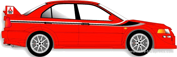 Mitsubishi Lancer Evo VI - Митцубиси - чертежи, габариты, рисунки автомобиля