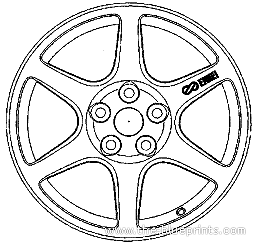Mitsubishi Lancer Evolution VIII Wheel - Митцубиси - чертежи, габариты, рисунки автомобиля