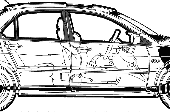Mitsubishi Lancer Evolution VII (2003) - Митцубиси - чертежи, габариты, рисунки автомобиля