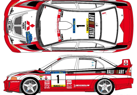Mitsubishi Lancer Evolution V (1998) - Mittsubishi - drawings, dimensions, pictures of the car