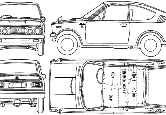 Mitsubishi Minica Skipper (1971) - Митцубиси - чертежи, габариты, рисунки автомобиля