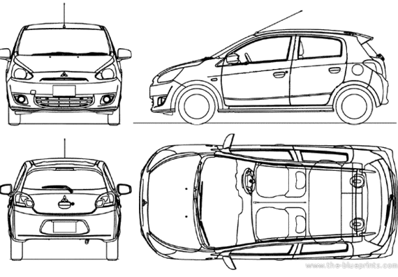 Mitsubishi Mirage (2012) - Mittsubishi - drawings, dimensions, pictures of the car
