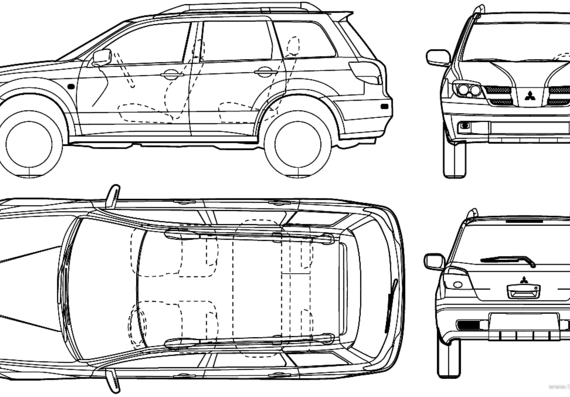 Mitsubishi Outlander (2005) - Mittsubishi - drawings, dimensions, pictures of the car
